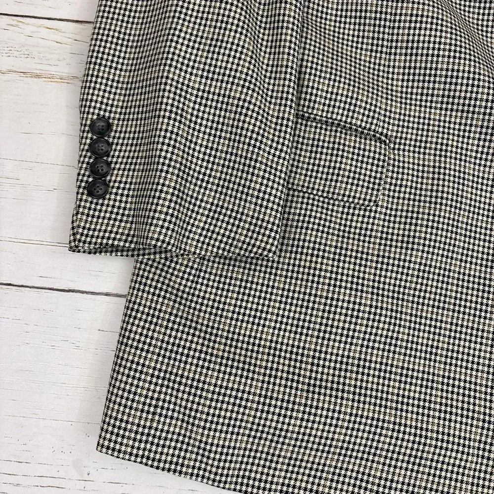 Maus Hoffman Blazer Sport Coat UNstructured Mens 44R Check Wool Silk Tweed Italy